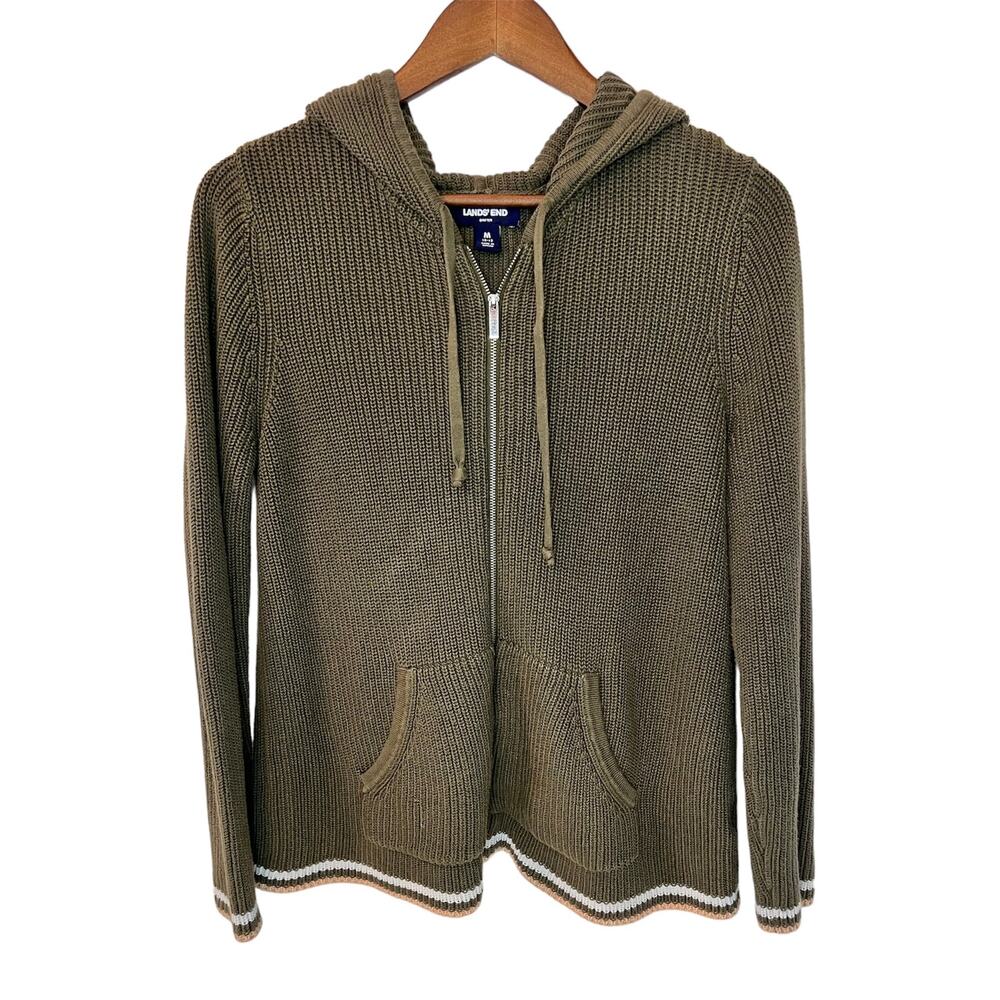 Lands End Drifter Zip Sweater Hoodie